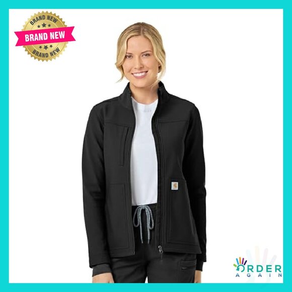 Modern Fit Fleece Jacket Rugged Flex Stretch Water Repellent Workwear - Picture 2 of 8